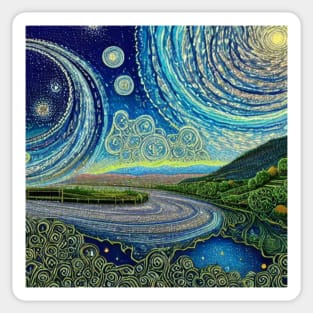 Spiritual Swirls with river Sticker